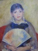 Pierre-Auguste Renoir Young Women with a Fan oil painting on canvas